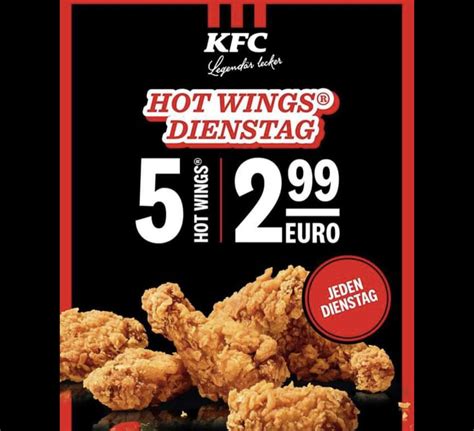 kfc dienstag hot wings|KFC Preise